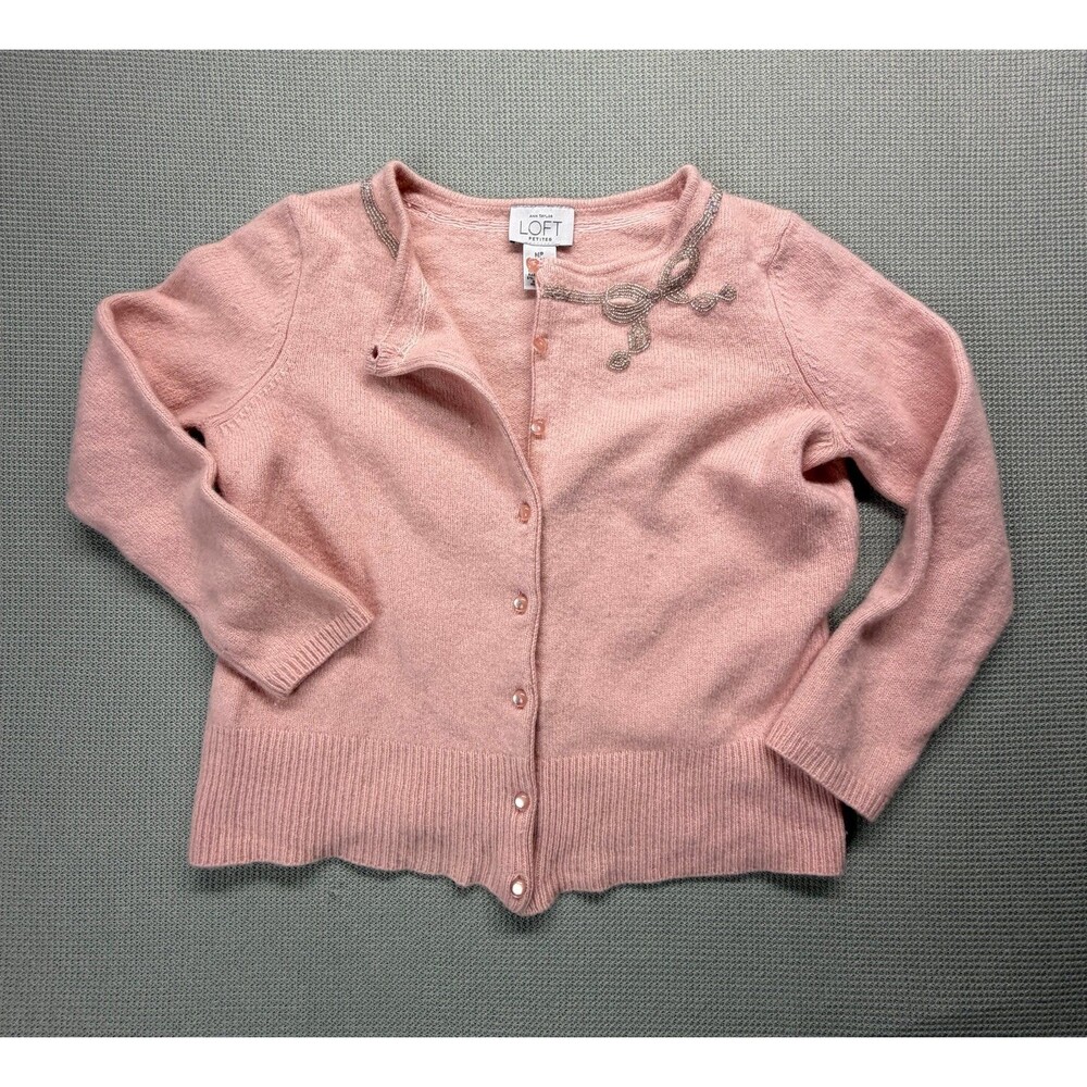Ann Taylor Loft Wool Angora Cashmere Blend Vintage Petit Cardigan